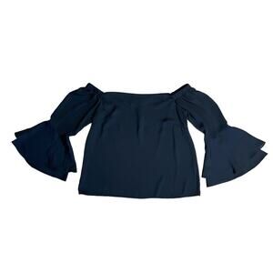 AMANDA UPRICHARD Black Off Shoulder Long Sleeve Blouse Women’s Size Small